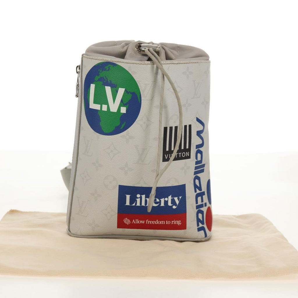 Louis Vuitton Chalk Sling Bag Limited Edition Logo Story Monogram Canvas White Canvas Shoulder Bag Bag (Pre-Owned)