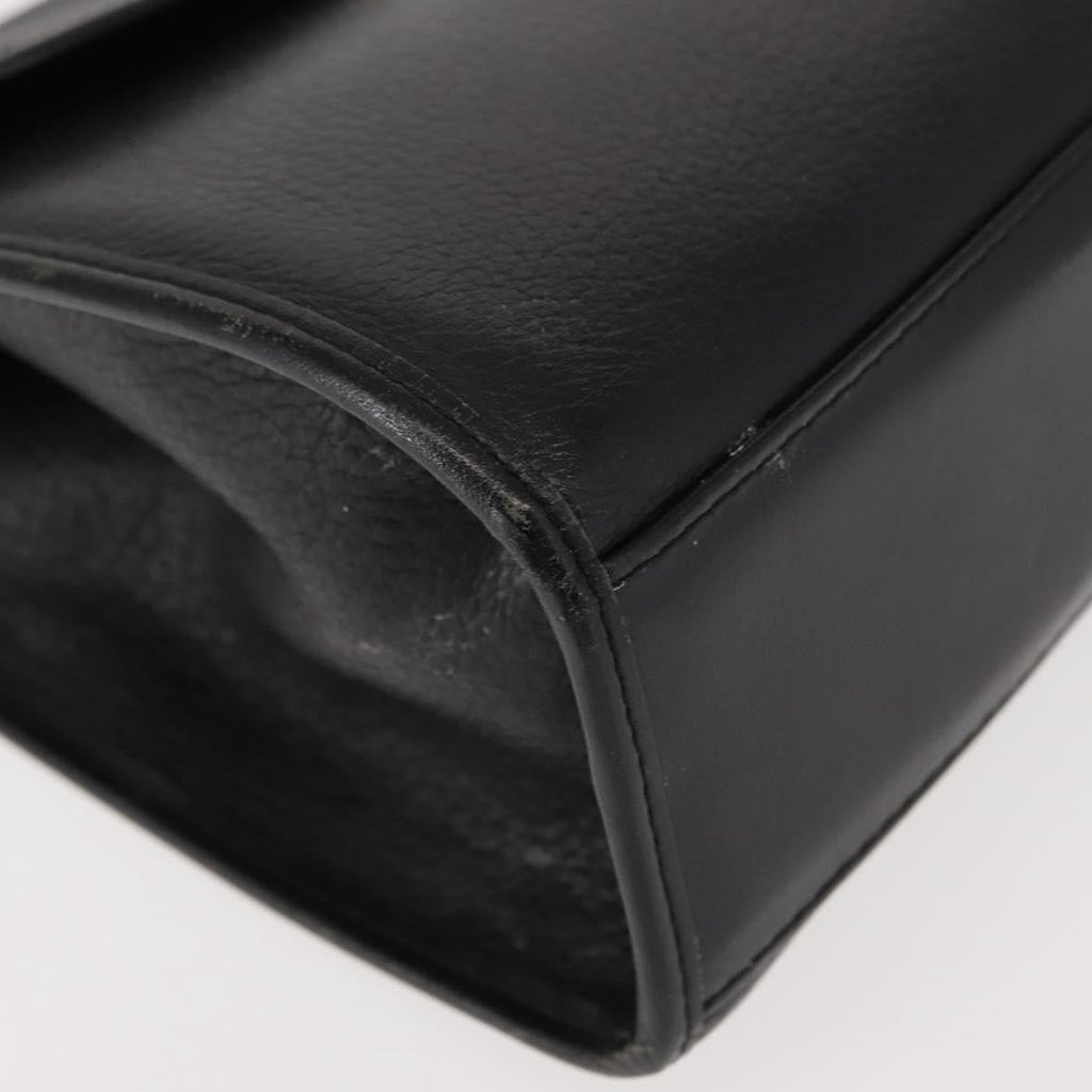 Burberry Vintage Handbag Leather Black Leather Handbag (Pre-Owned)