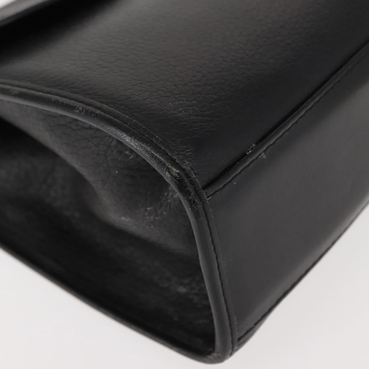Burberry Vintage Handbag Leather Black Leather Handbag (Pre-Owned)