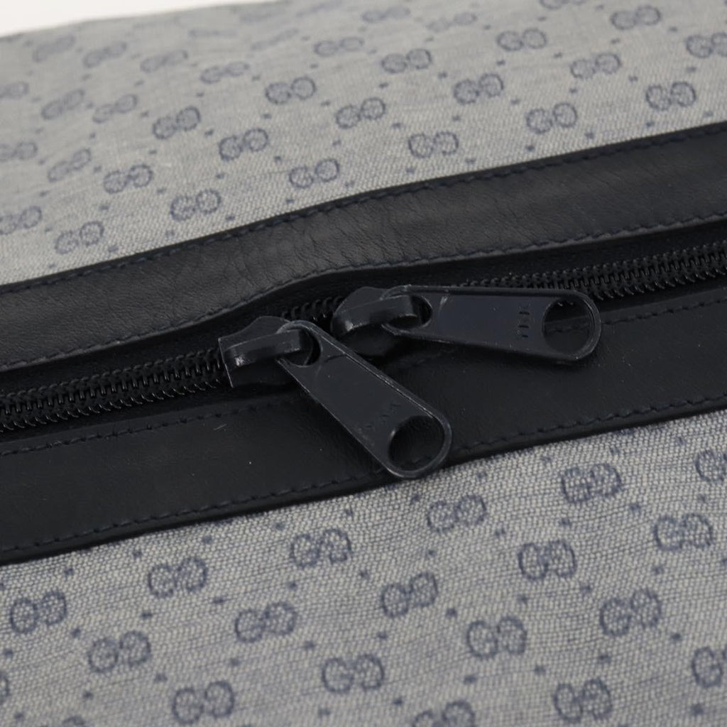 Gucci Web Trim Weekend Duffle Bag Gg Coated Canvas Navy Canvas Travel Bag Bag (Pre-Owned)