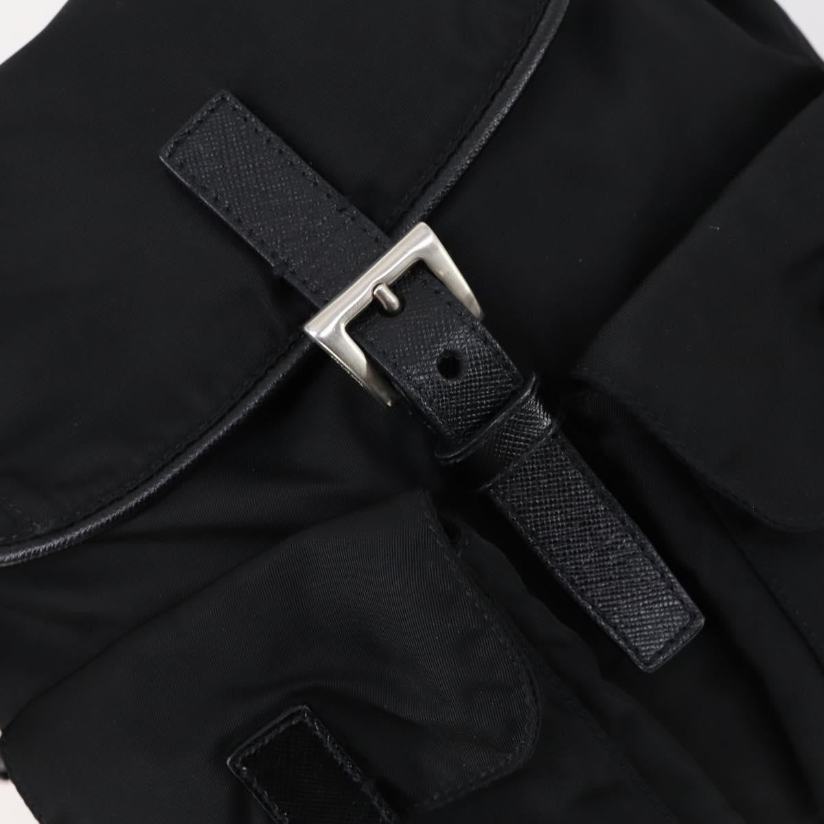 Prada Double Pocket Shoulder Bag Tessuto Black Nylon Shoulder Bag Bag (Pre-Owned)