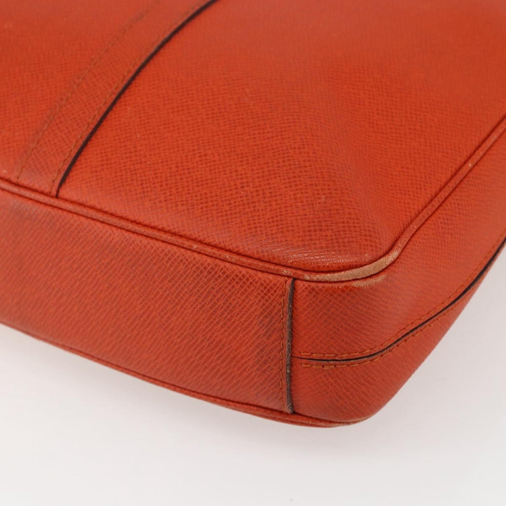 Louis Vuitton Porte-Documents Voyage Briefcase Taiga Leather Orange Leather Briefcase Bag (Pre-Owned)
