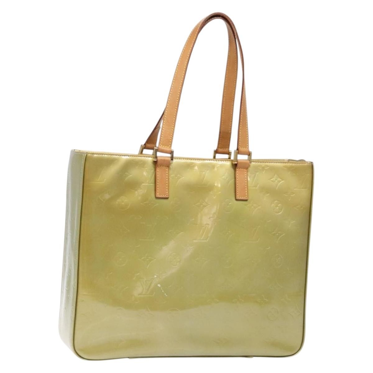 Louis Vuitton Columbus Handbag Monogram Vernis Beige Patent_Leather Tote Bag Bag (Pre-Owned)