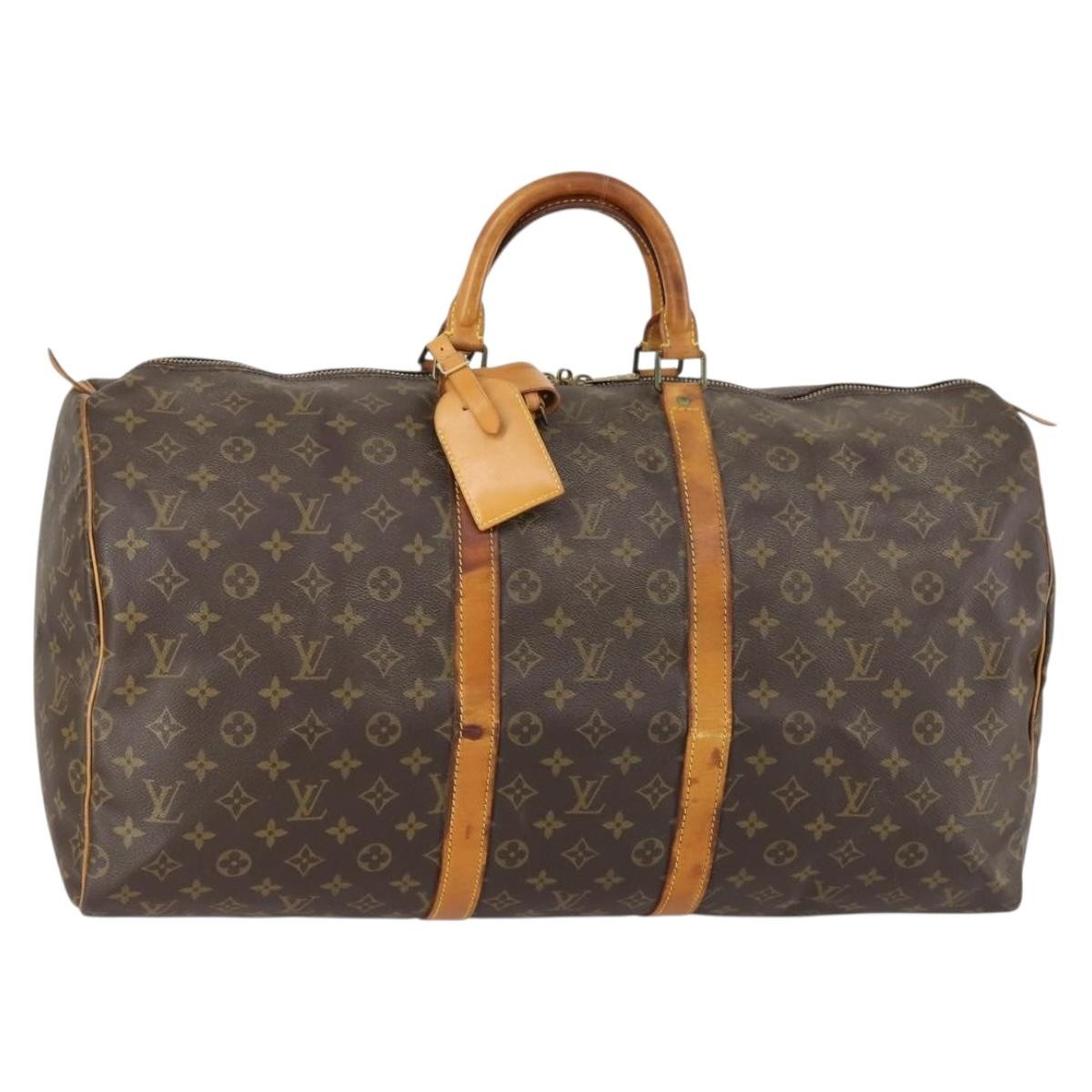 Louis Vuitton Keepall Bag Monogram Canvas Brown Canvas Travel Bag Bag (Pre-Owned)