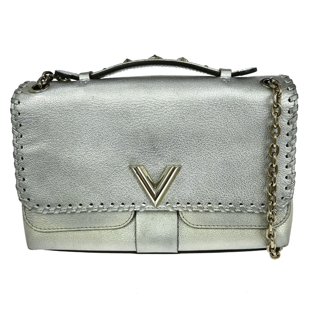 Louis Vuitton Very Chain Bag Whipstitch Leather Silver Leather Shoulder Bag Bag (Pre-Owned)