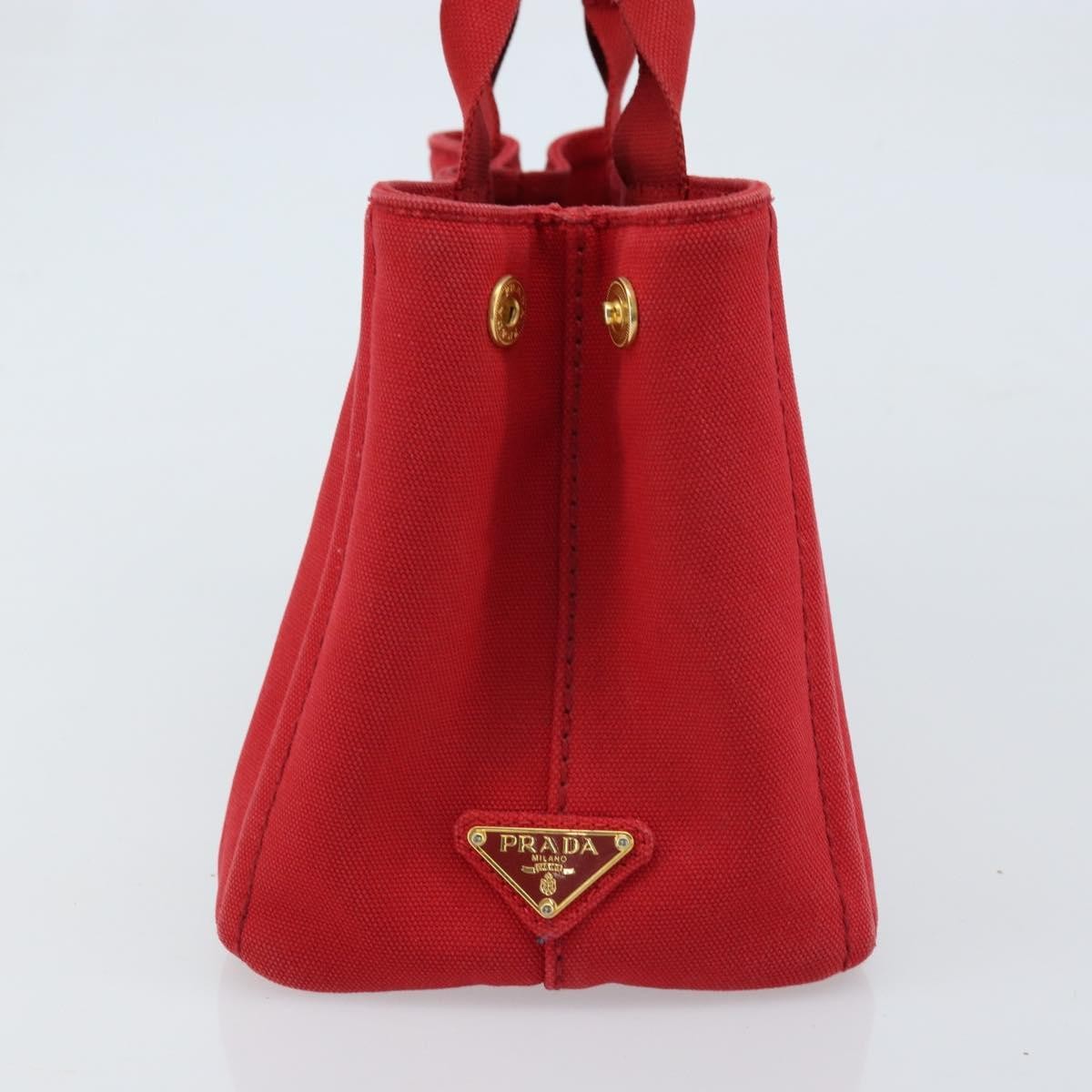 Prada Canapa Tote Canvas Red Canvas Tote Bag Bag (Pre-Owned)