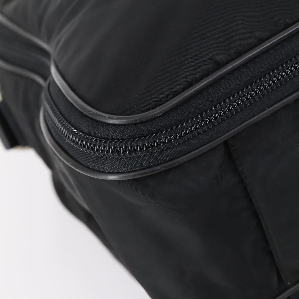 Prada Porta Computer Briefcase Tessuto And Saffiano Leather Black Nylon Briefcase Bag (Pre-Owned)