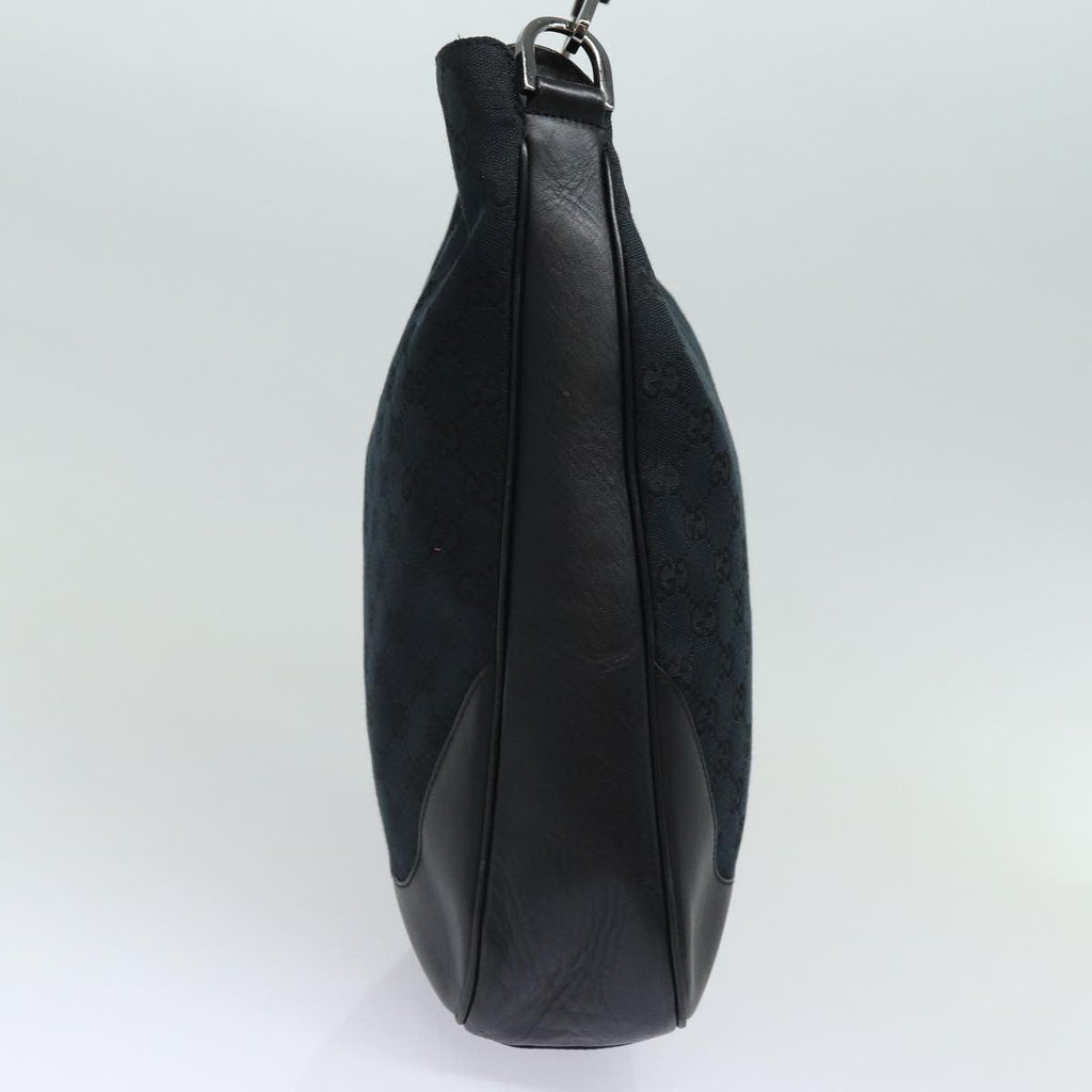 Gucci Bamboo Shoulder Bag Gg Canvas Black Canvas Shoulder Bag Bag (Pre-Owned)