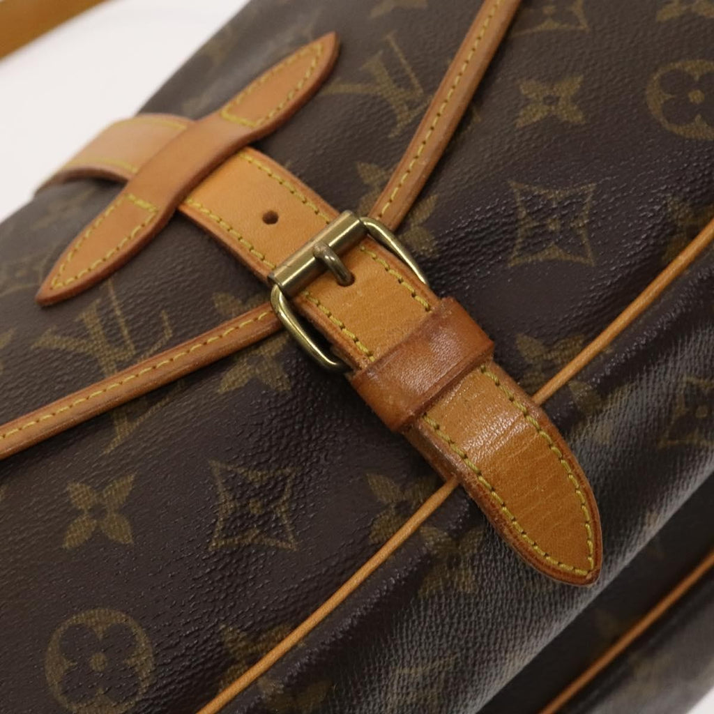 Louis Vuitton Saumur Handbag Monogram Canvas Brown Canvas Shoulder Bag Bag (Pre-Owned)