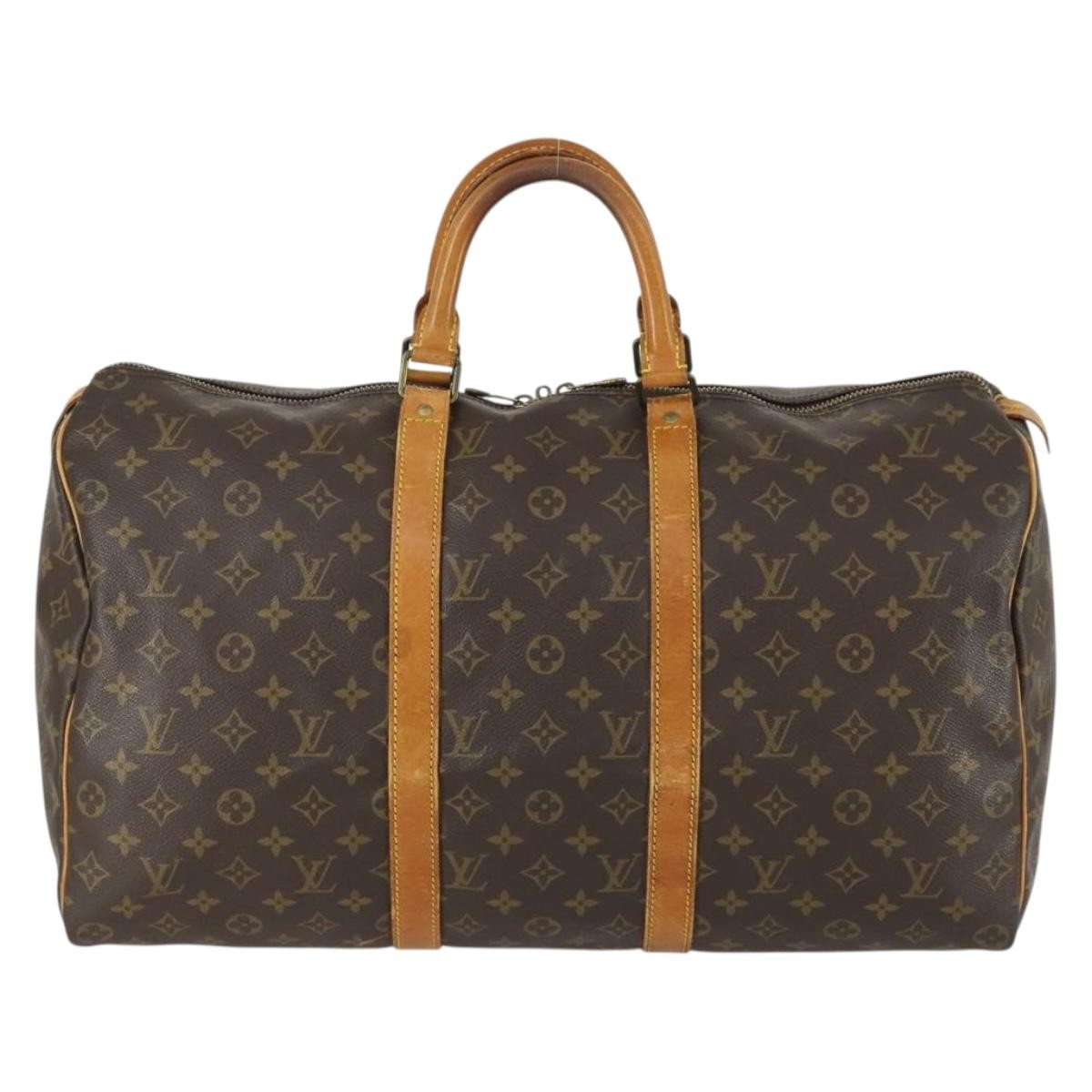 Louis Vuitton Keepall Bag Monogram Canvas Brown Canvas Travel Bag Bag (Pre-Owned)