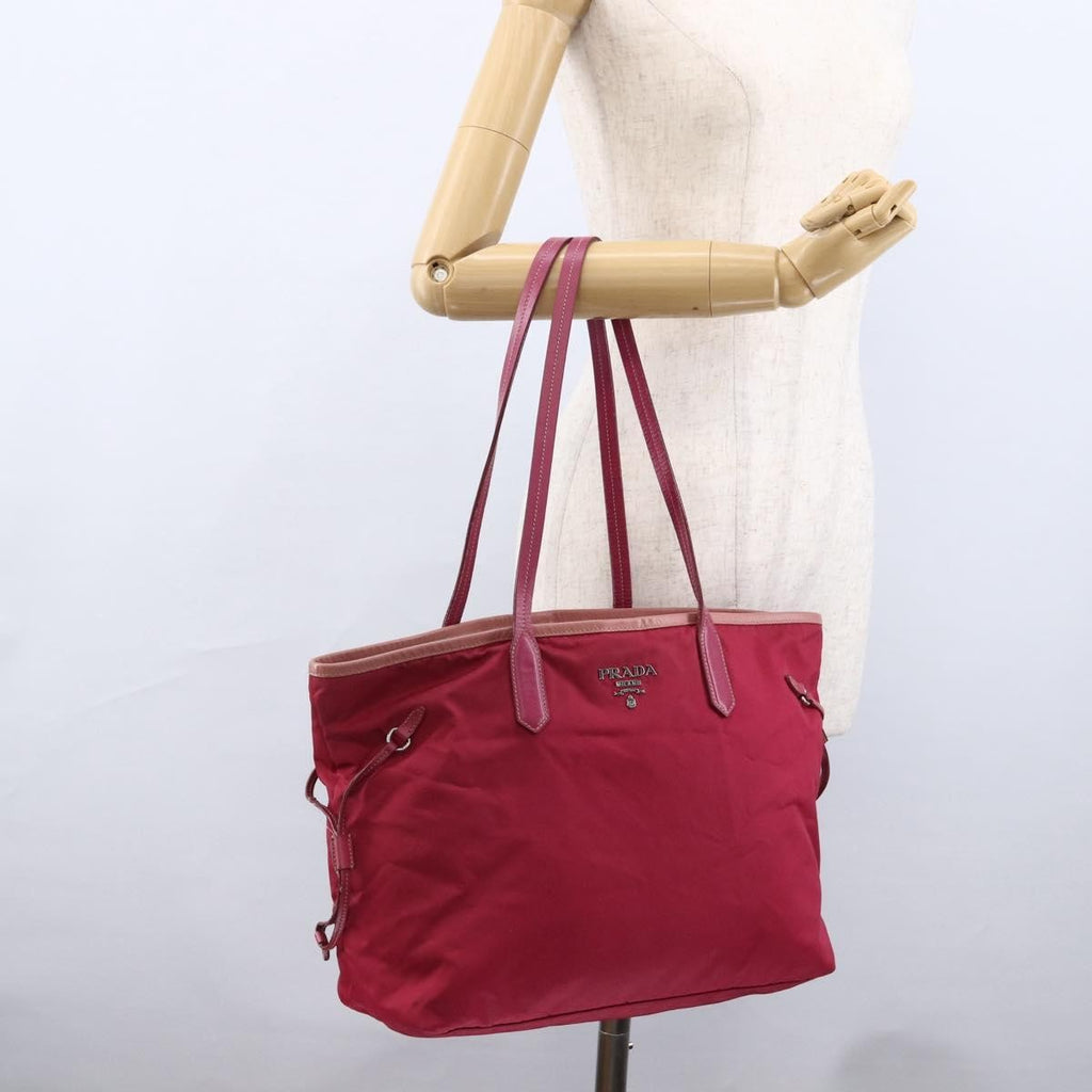 Prada Vintage Tote Tessuto Pink Nylon Tote Bag Bag (Pre-Owned)