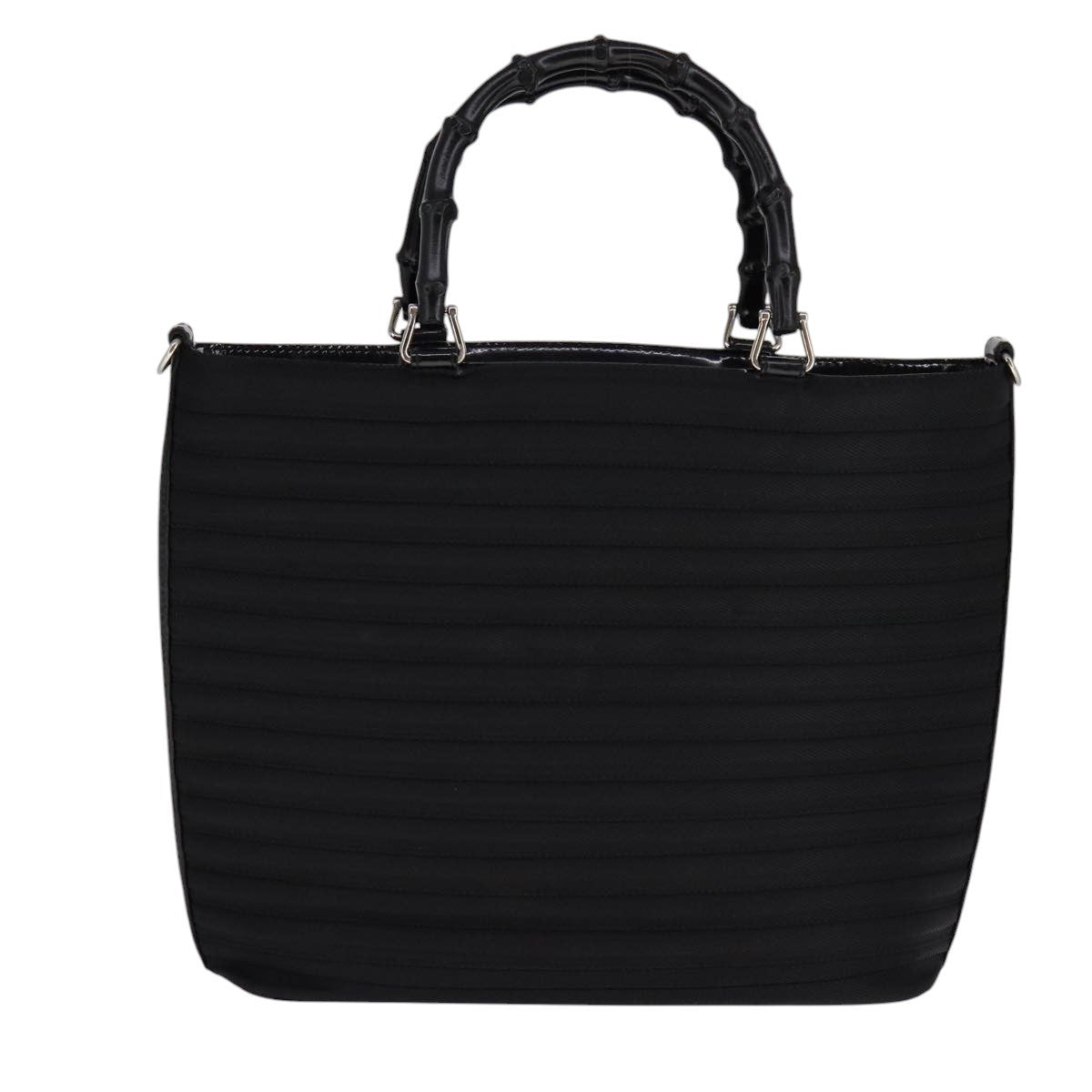 Gucci Convertible Bamboo Zip Tote Nylon Black Nylon Tote Bag Bag (Pre-Owned)