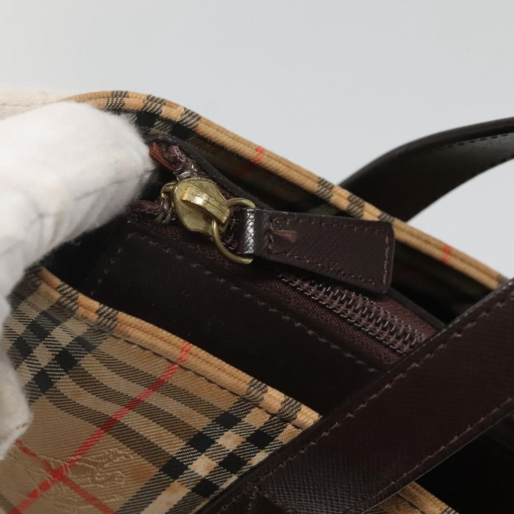 Burberry Nova Check Handbag Nova Check Canvas And Leather Beige Canvas Handbag (Pre-Owned)
