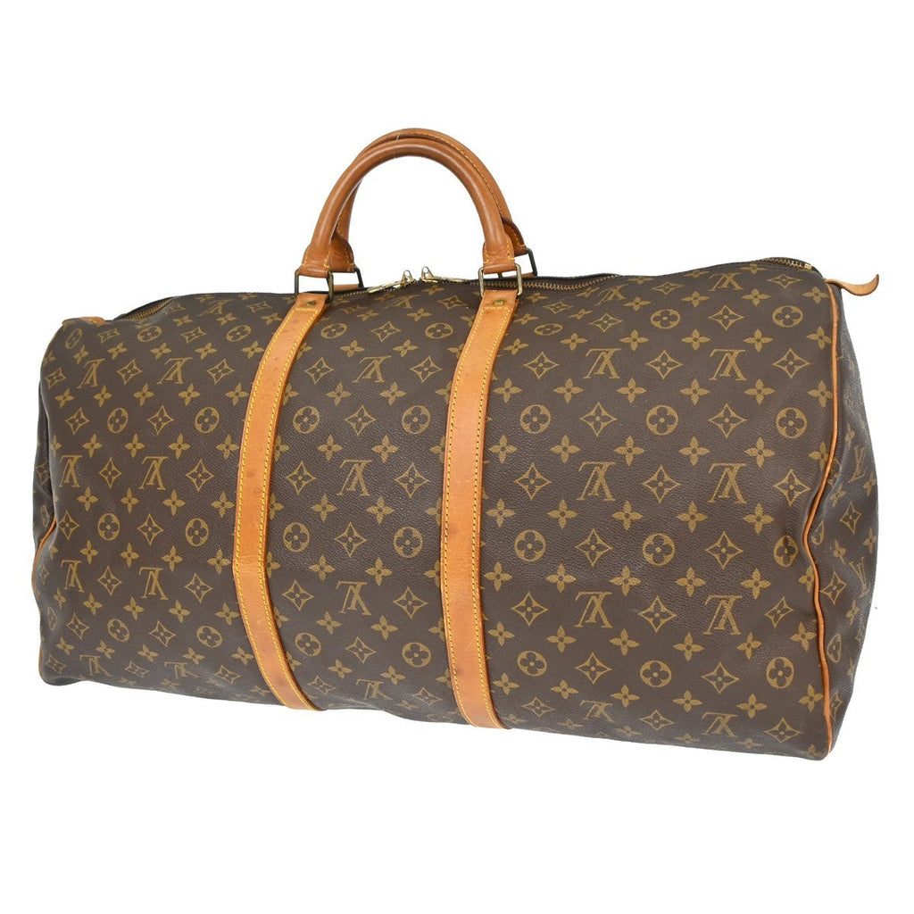 Louis Vuitton Keepall Bag Monogram Canvas Brown Canvas Handbag (Pre-Owned)