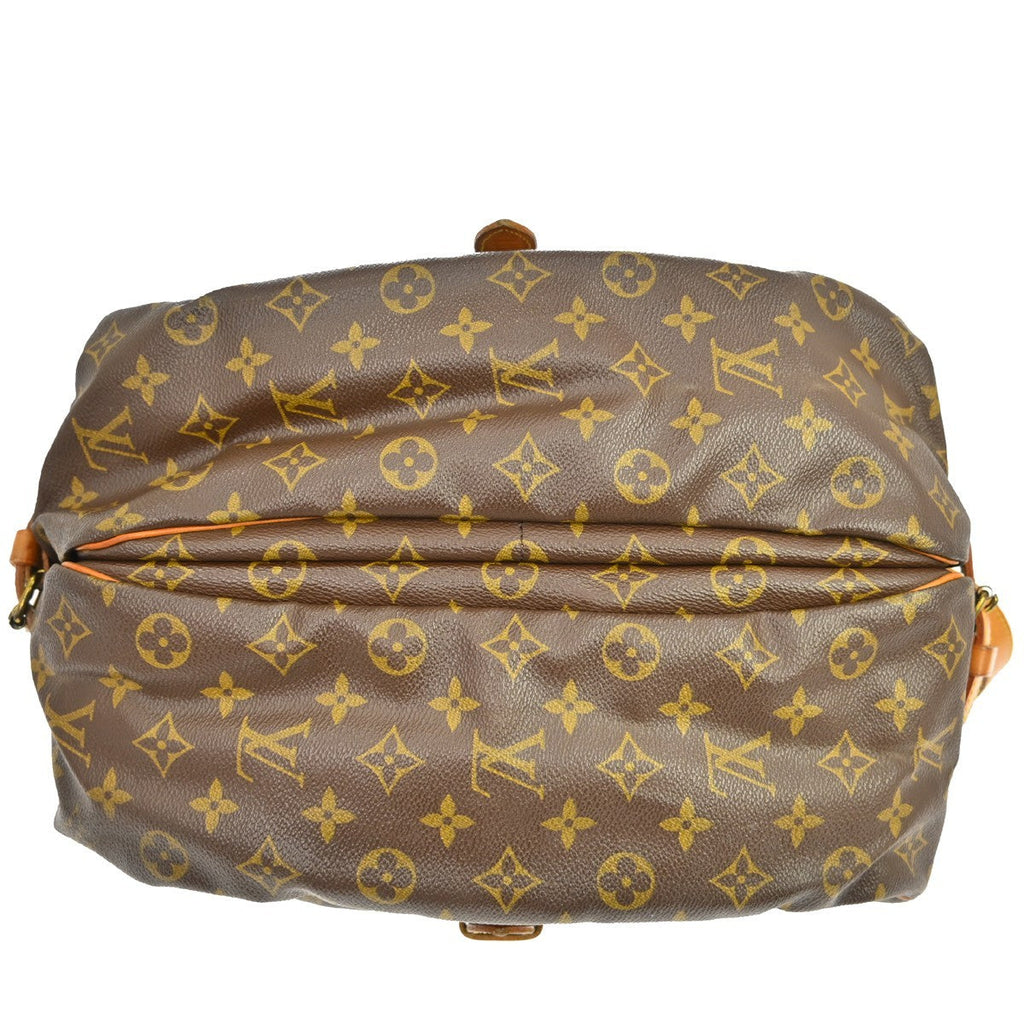 Louis Vuitton Saumur Handbag Monogram Canvas Brown Canvas Shoulder Bag Bag (Pre-Owned)