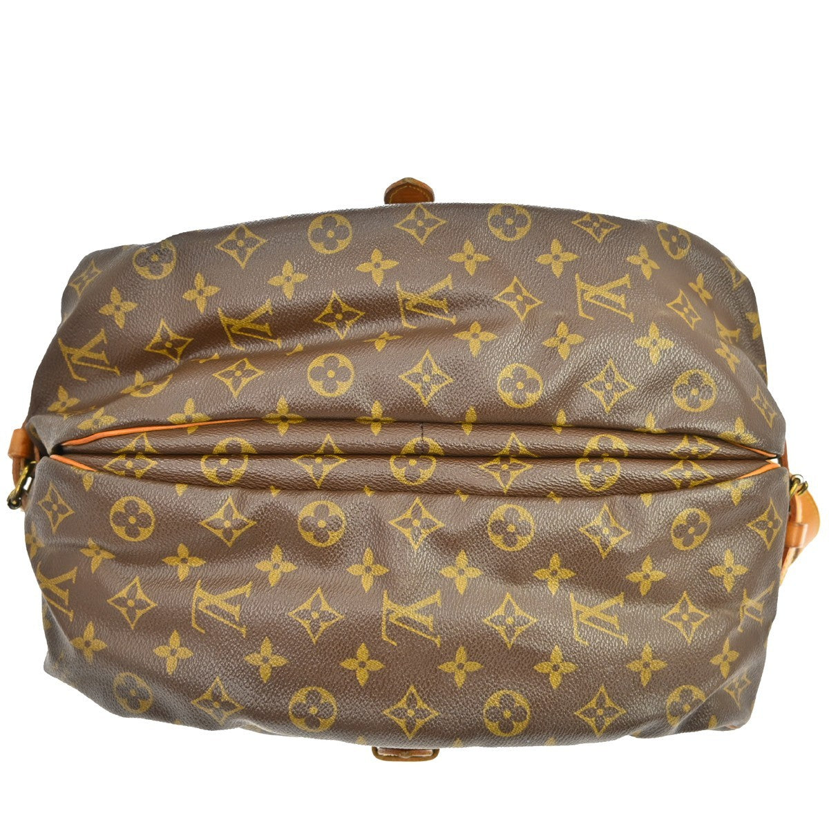 Louis Vuitton Saumur Handbag Monogram Canvas Brown Canvas Shoulder Bag Bag (Pre-Owned)