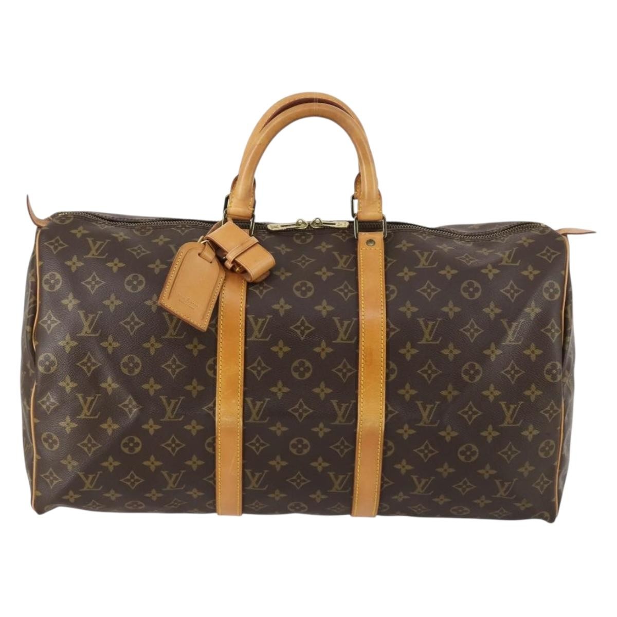 Louis Vuitton Keepall Bag Monogram Canvas Brown Canvas Bag (Pre-Owned)