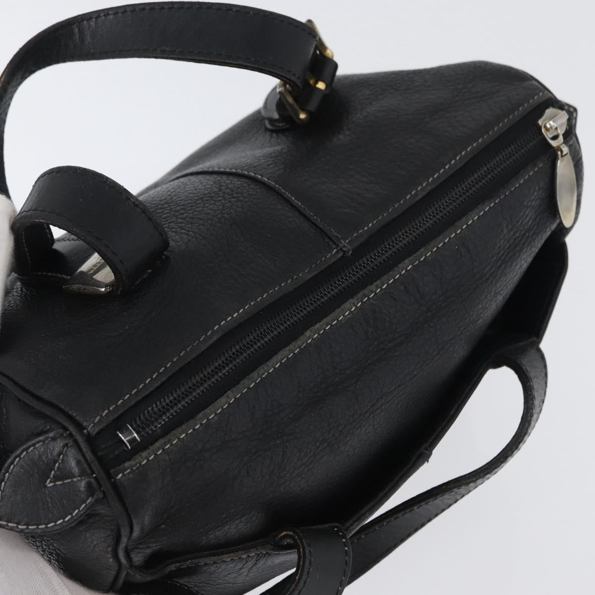 Burberry Vintage Handbag Leather Black Leather Handbag (Pre-Owned)