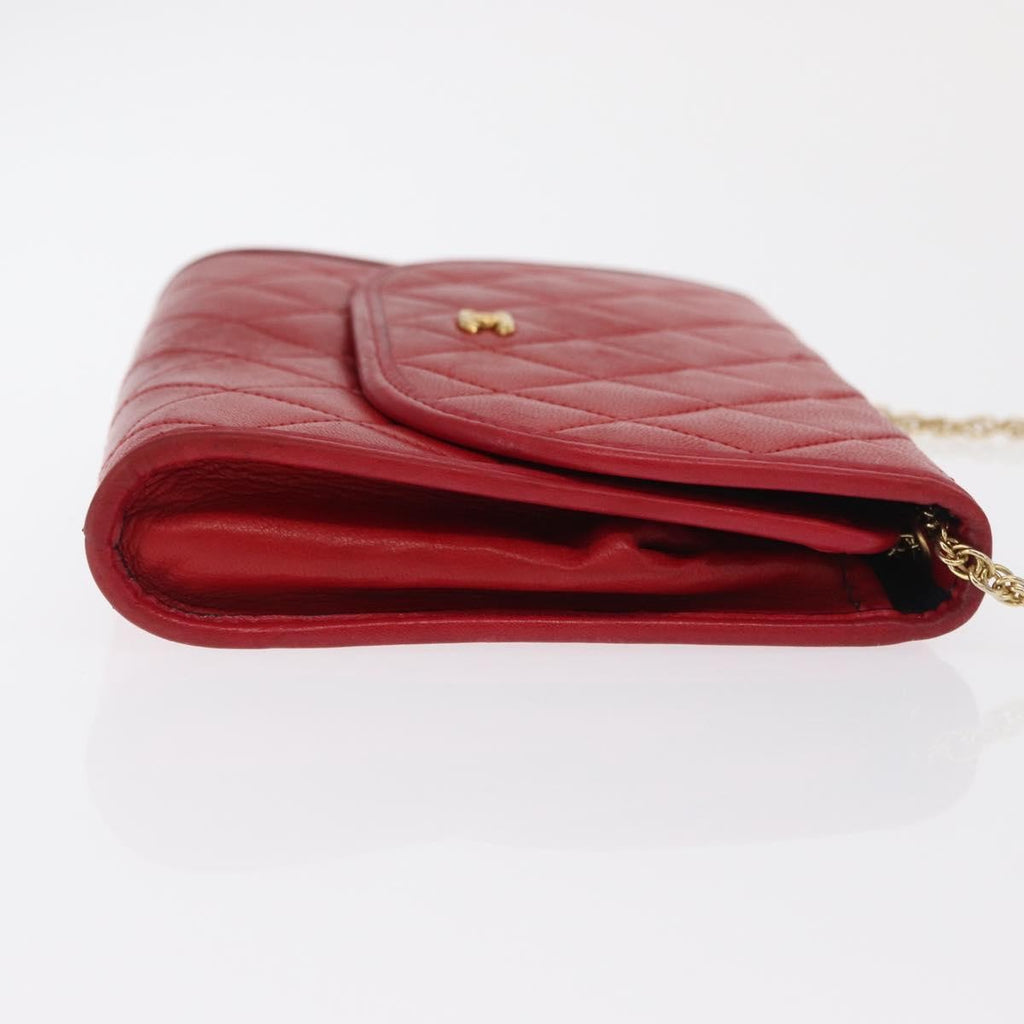 Chanel Vintage Clutch Leather Red Leather Clutche & Pouche Bag (Pre-Owned)