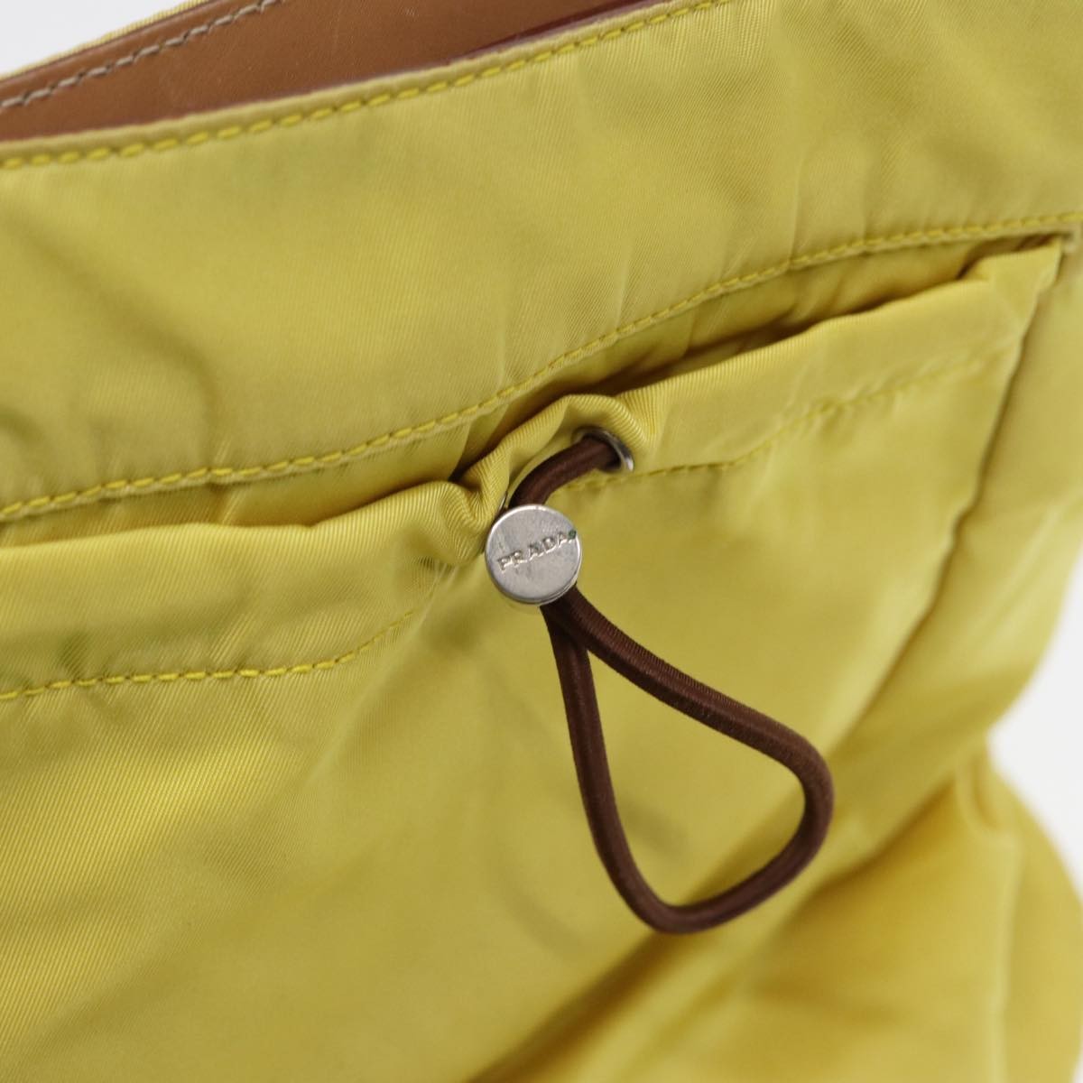 Prada Vintage Shoulder Bag Tessuto Yellow Nylon Shoulder Bag Bag (Pre-Owned)