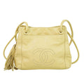 Chanel Vintage Cc Tassel Shoulder Bag Lambskin Beige Leather Shoulder Bag Bag (Pre-Owned)