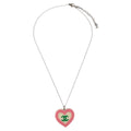 Chanel Cc Heart Pendant Necklace Metal And Enamel Silver Silver_Plated Necklace Jewelry (Pre-Owned)