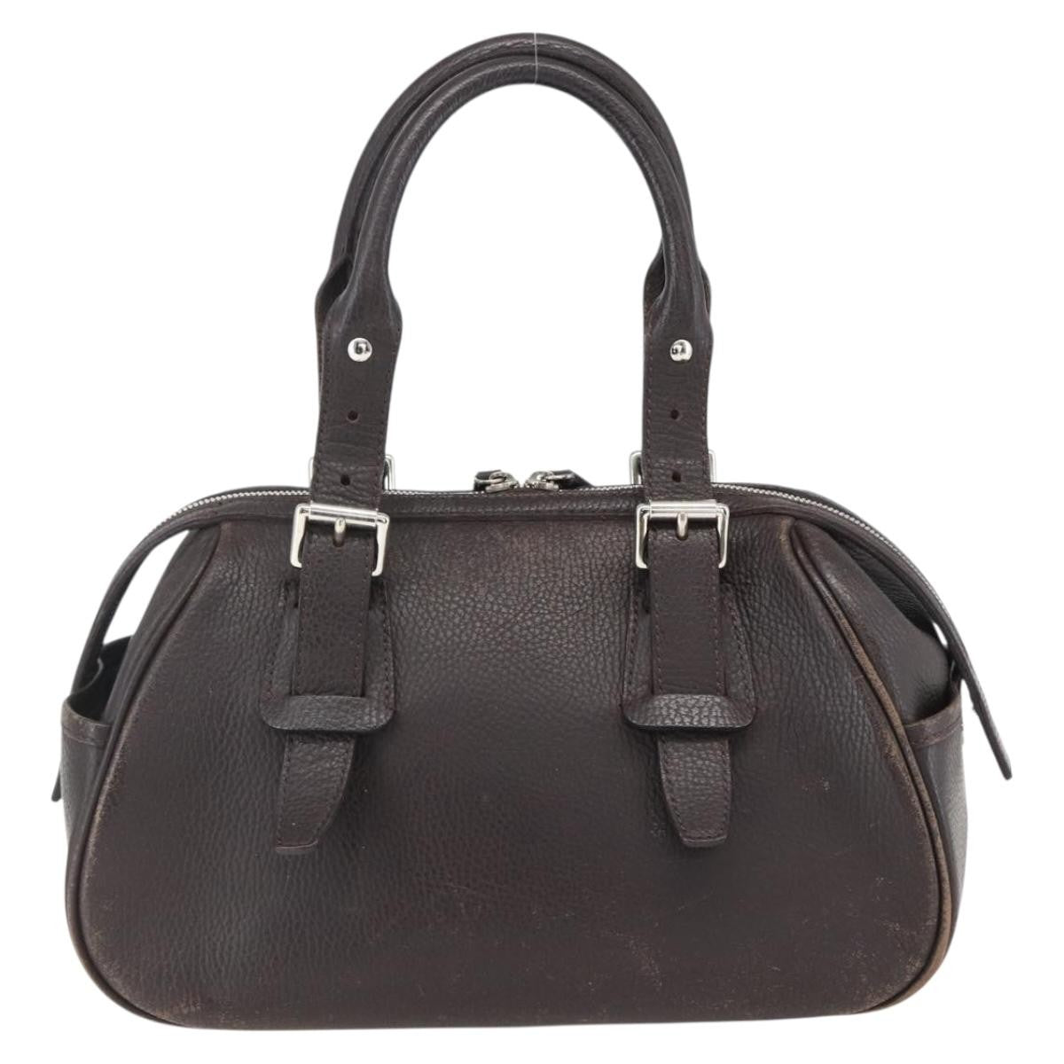 Burberry Vintage Handbag Leather Brown Leather Handbag (Pre-Owned)