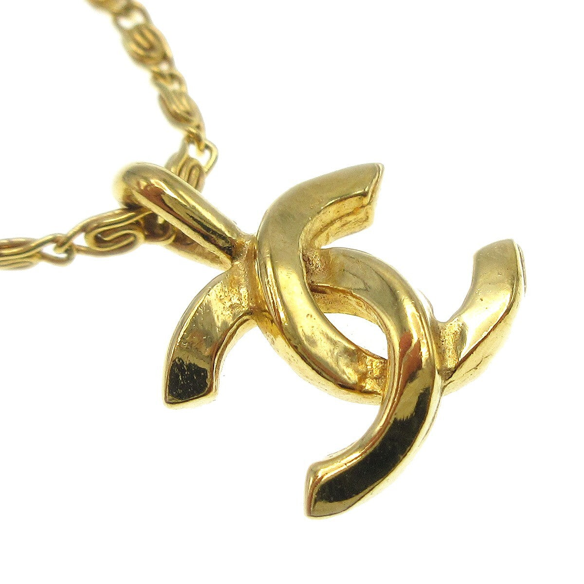 Chanel Cc Pendant Necklace Metal Gold Gold_Plated Necklace Jewelry (Pre-Owned)