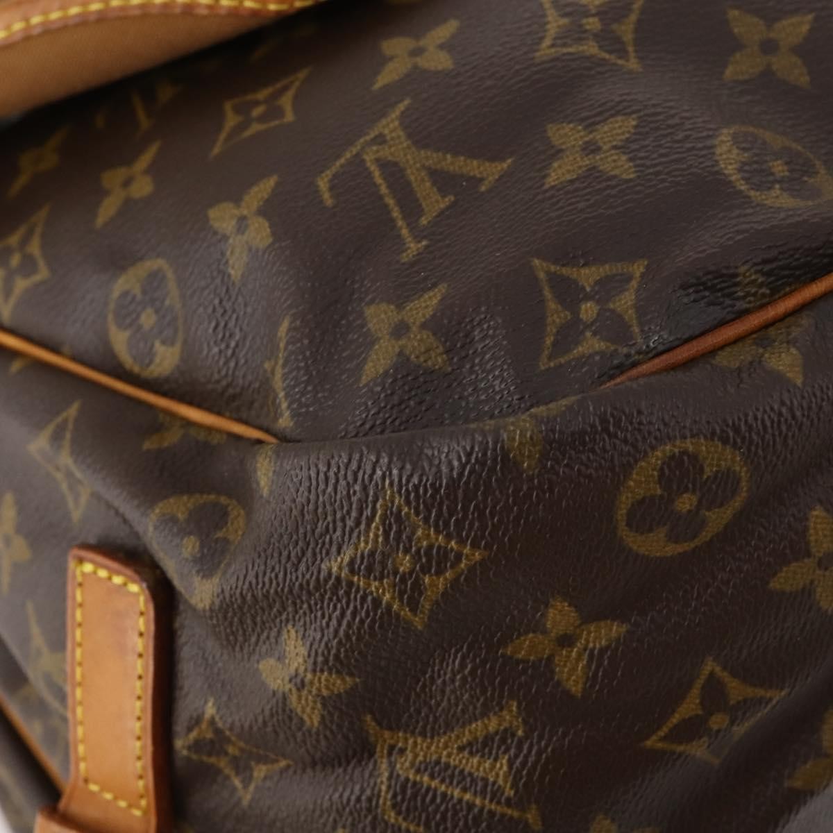 Louis Vuitton Saumur Handbag Monogram Canvas Brown Canvas Shoulder Bag Bag (Pre-Owned)