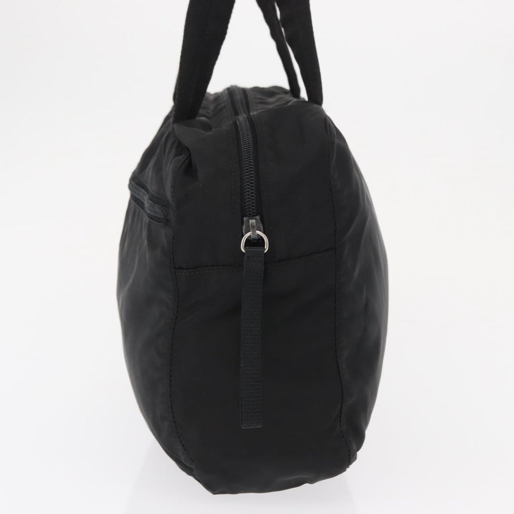 Prada Vintage Zip Handbag Tessuto Black Nylon Handbag (Pre-Owned)