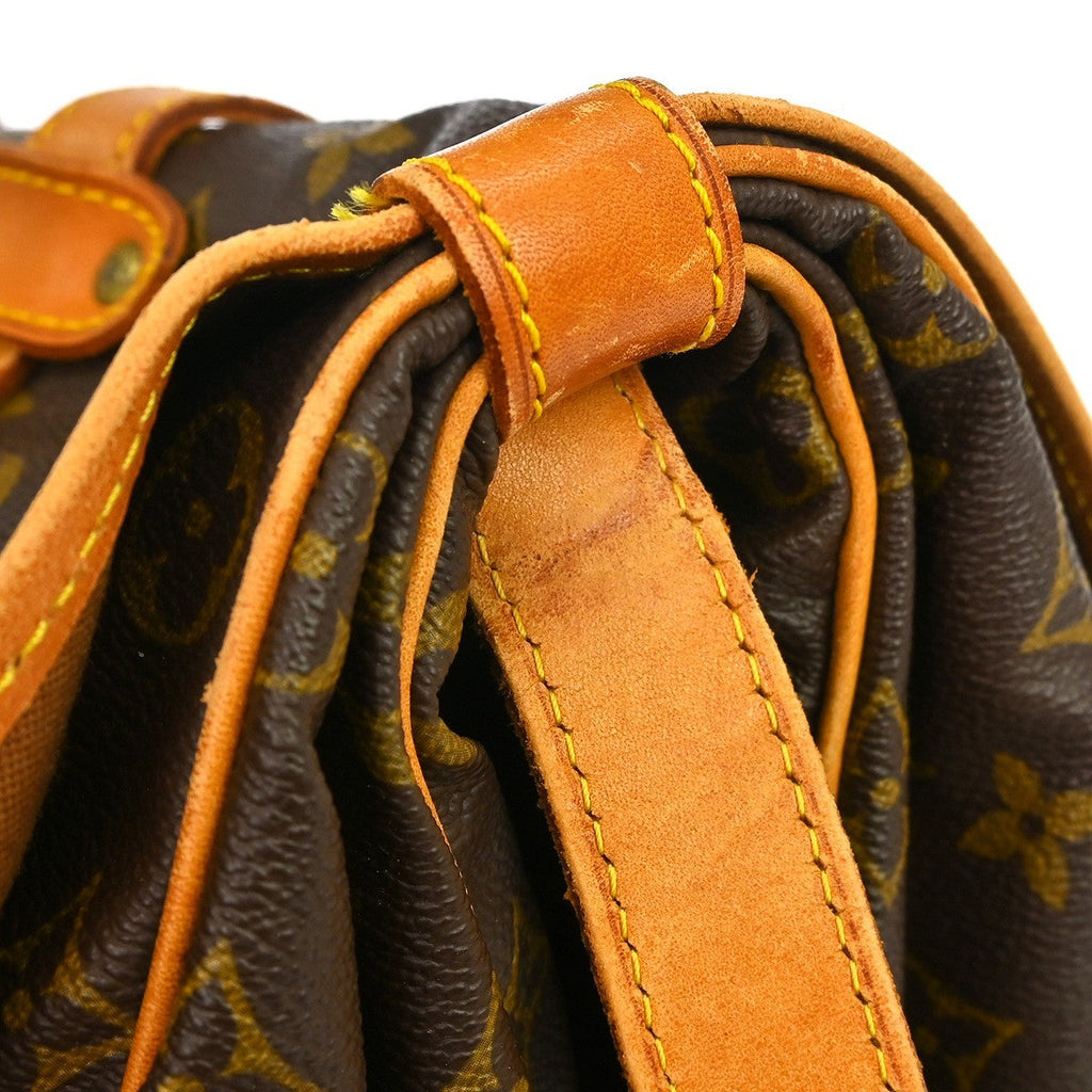 Louis Vuitton Saumur Handbag Monogram Canvas Brown Canvas Shoulder Bag Bag (Pre-Owned)