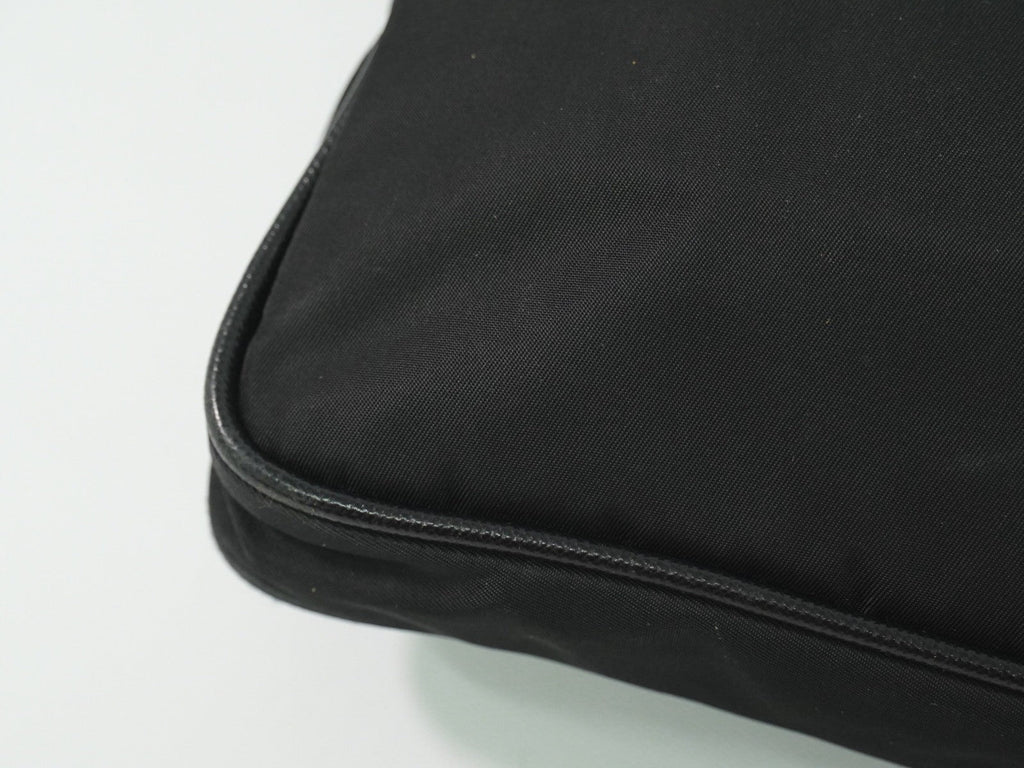 Prada Flat Messenger Bag Tessuto Black Nylon Shoulder Bag Bag (Pre-Owned)