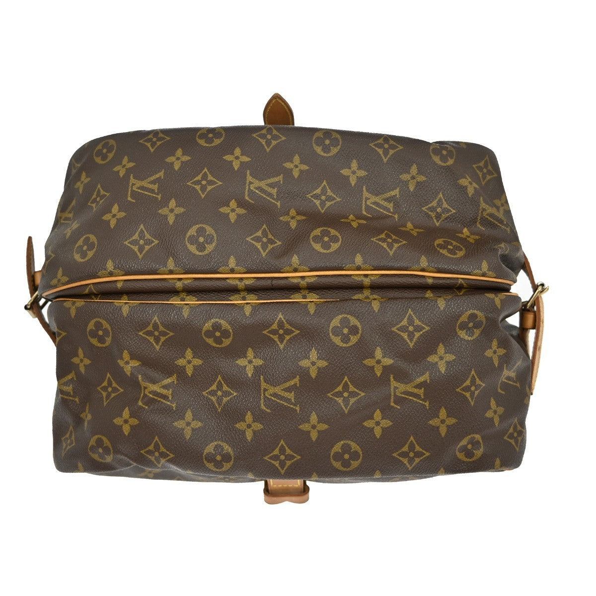 Louis Vuitton Saumur Handbag Monogram Canvas Brown Canvas Shoulder Bag Bag (Pre-Owned)