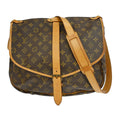Louis Vuitton Saumur Handbag Monogram Canvas Brown Canvas Shoulder Bag Bag (Pre-Owned)