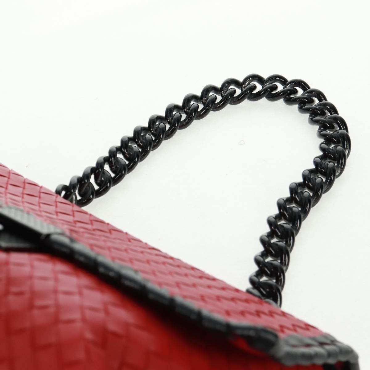 Bottega Veneta Glass Shoulder Bag Intrecciato Nappa With Snakeskin Red Leather Shoulder Bag Bag (Pre-Owned)