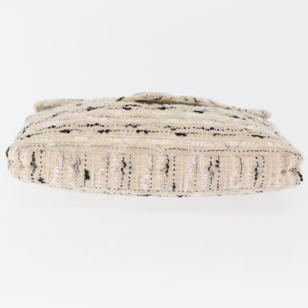 Chanel Vintage Envelope Chain Clutch Tweed White Tweed Clutche & Pouche Bag (Pre-Owned)