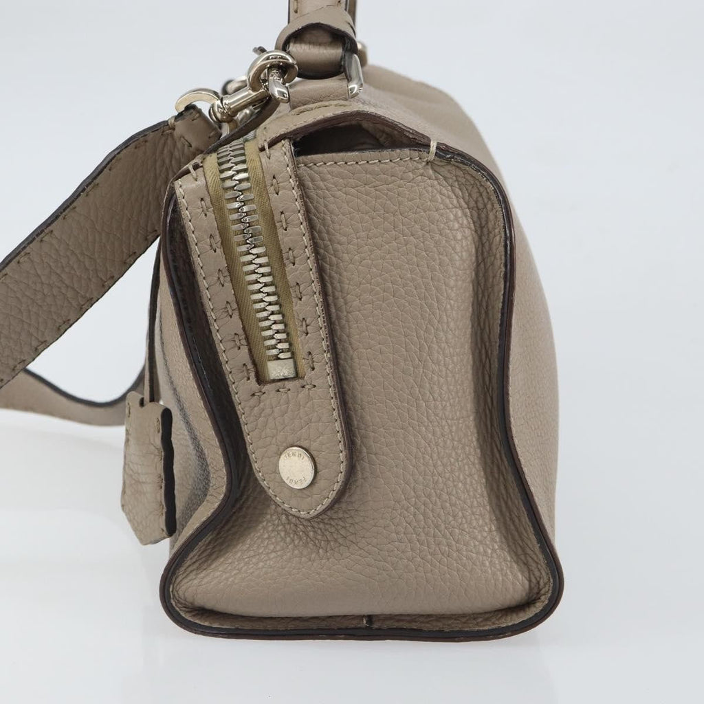 Fendi Selleria Lei Bag Leather Gray Leather Handbag (Pre-Owned)