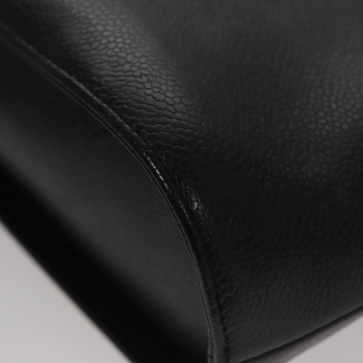 Chanel Vintage Tote Leather Black Leather Tote Bag Bag (Pre-Owned)