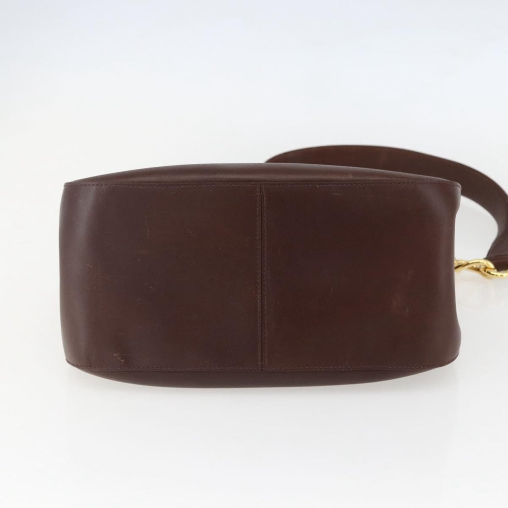 Prada Vintage Shoulder Bag Leather Brown Leather Shoulder Bag Bag (Pre-Owned)