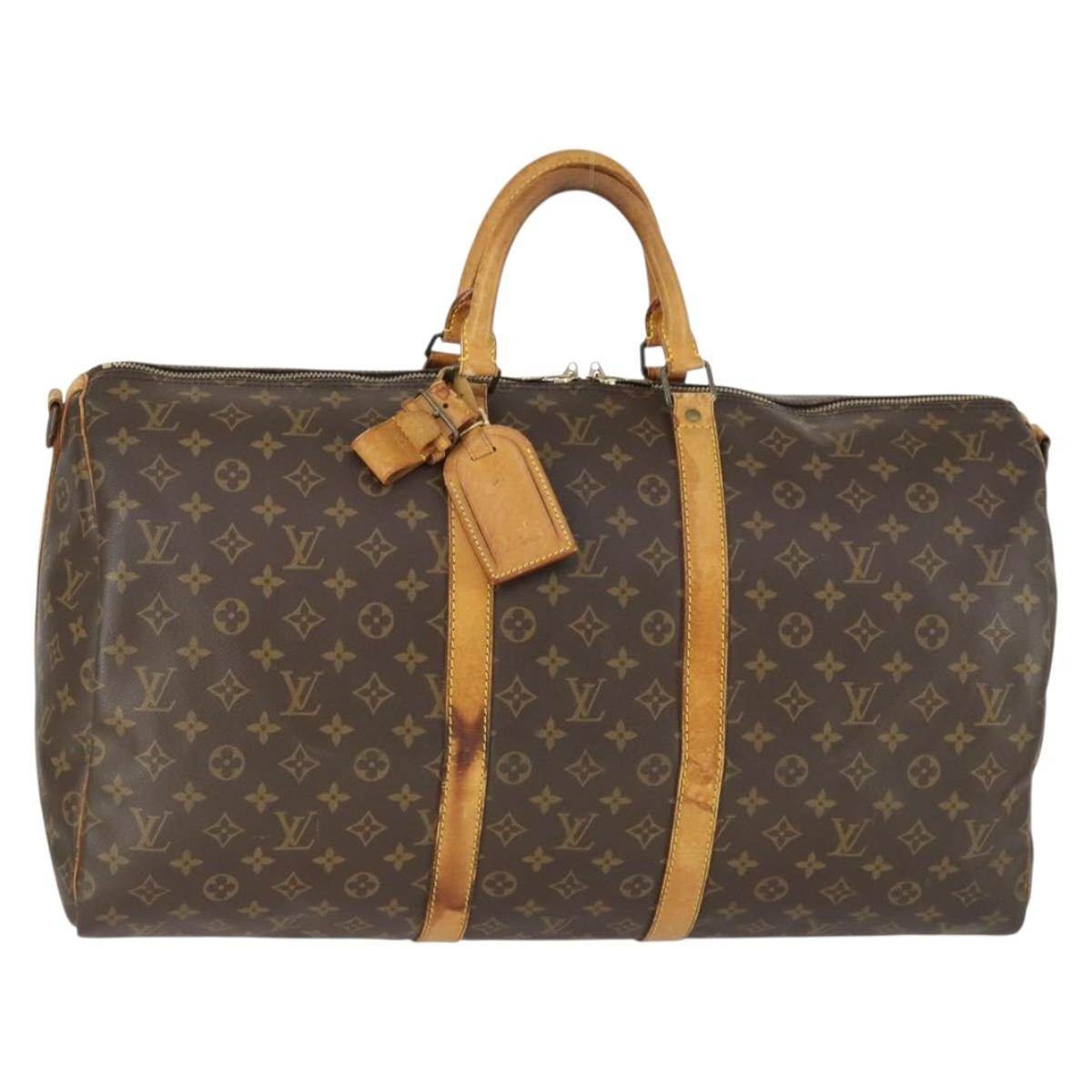 Louis Vuitton Keepall Bag Monogram Canvas Brown Canvas Travel Bag Bag (Pre-Owned)