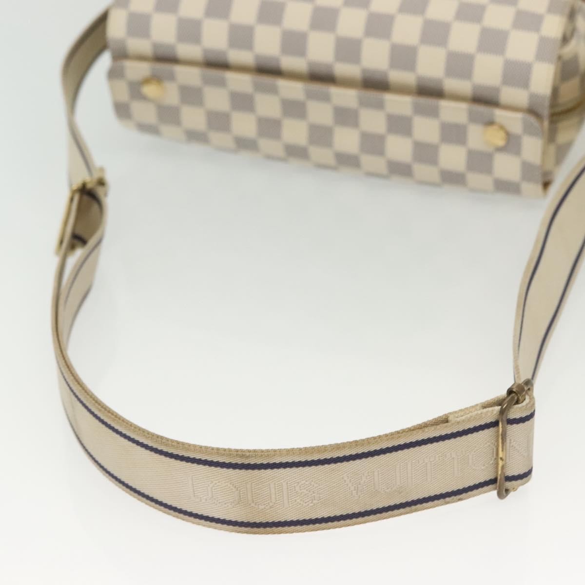 Louis Vuitton Naviglio Handbag Damier White Canvas Shoulder Bag Bag (Pre-Owned)