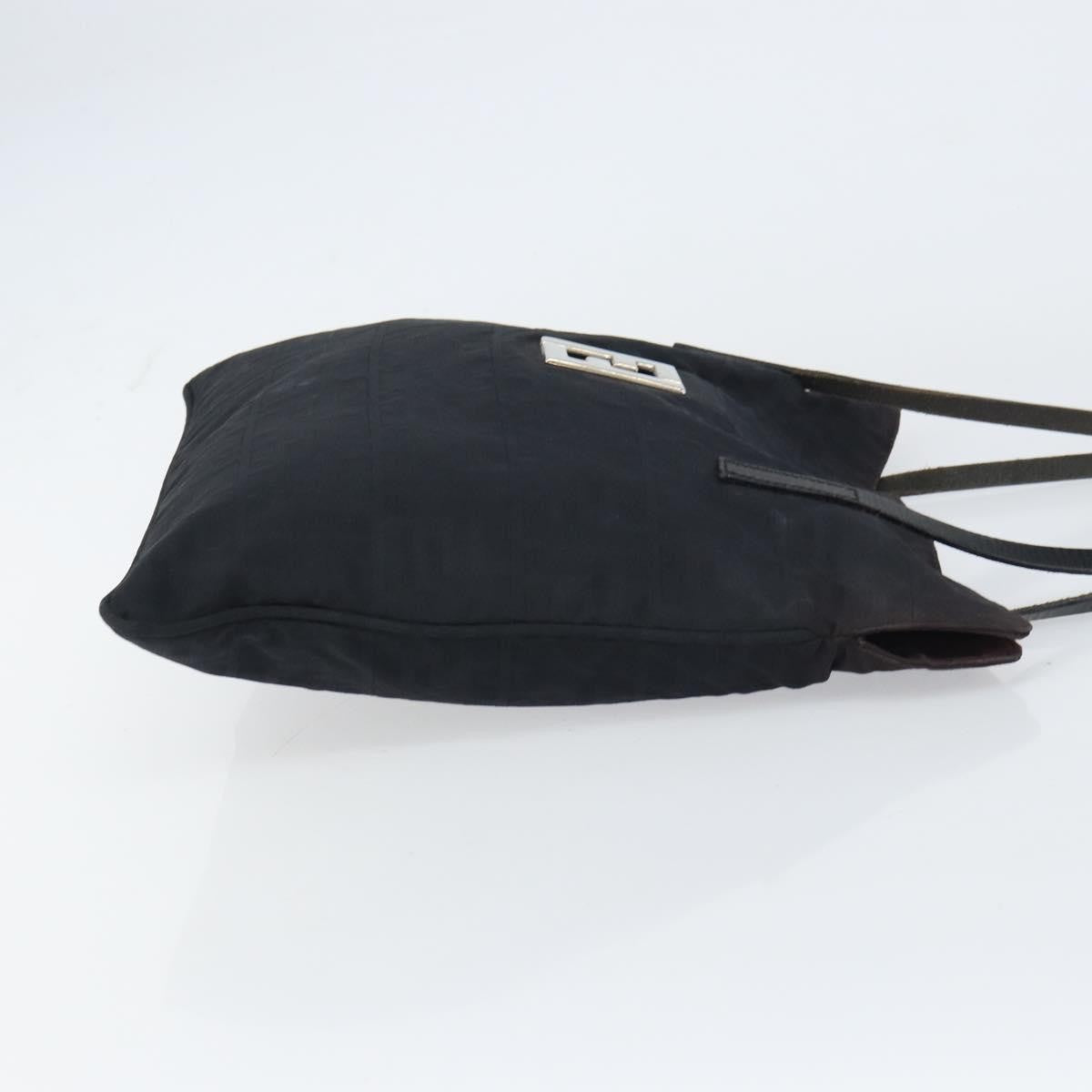 Fendi Zucca Tote Bag Canvas Black Canvas Tote Bag Bag (Pre-Owned)