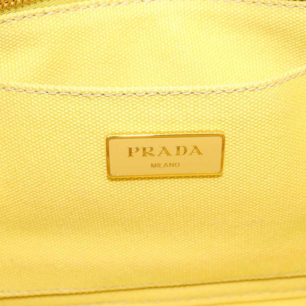 Prada Canapa Convertible Tote Canvas Gold Canvas Tote Bag Bag (Pre-Owned)