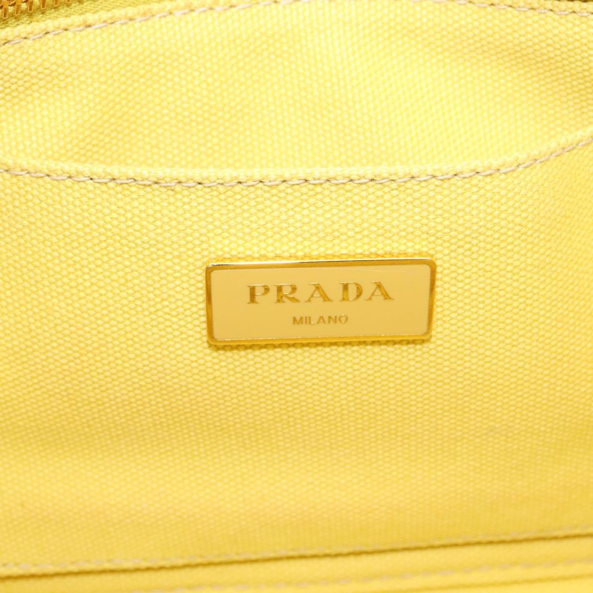 Prada Canapa Convertible Tote Canvas Gold Canvas Tote Bag Bag (Pre-Owned)