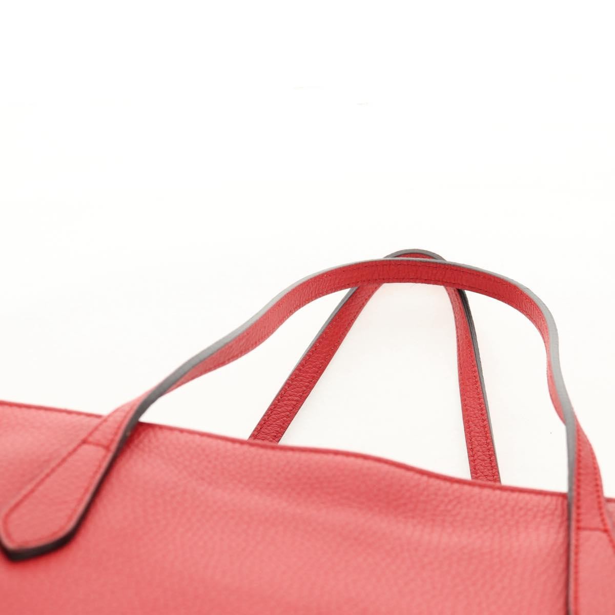 Gucci Grand Prix Interlocking Gg Tote Grainy Leather Red Leather Tote Bag Bag (Pre-Owned)