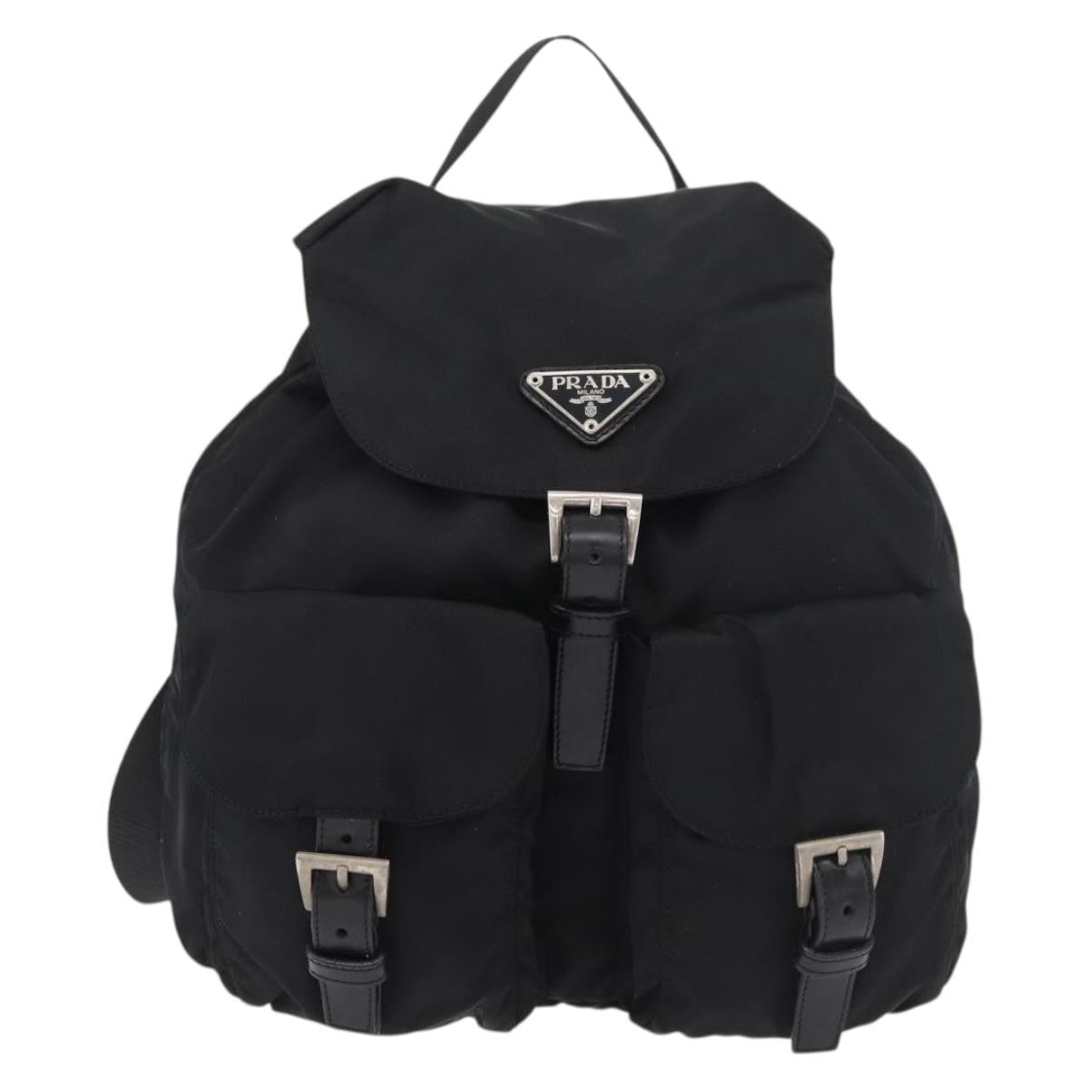 Prada Sac À Dos Re-Nylon Nylon Black Nylon Backpack Bag (Pre-Owned)