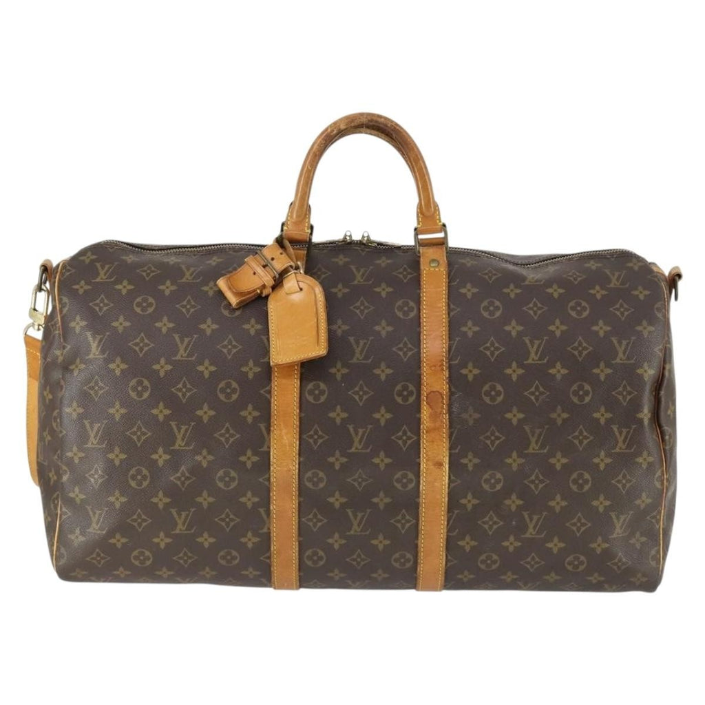 Louis Vuitton Keepall Bandouliere Bag Monogram Canvas Brown Canvas Travel Bag Bag (Pre-Owned)