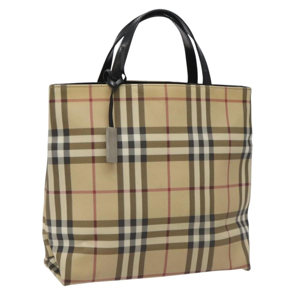 Burberry Nova Check Handbag Nova Check Canvas Beige Canvas Handbag (Pre-Owned)