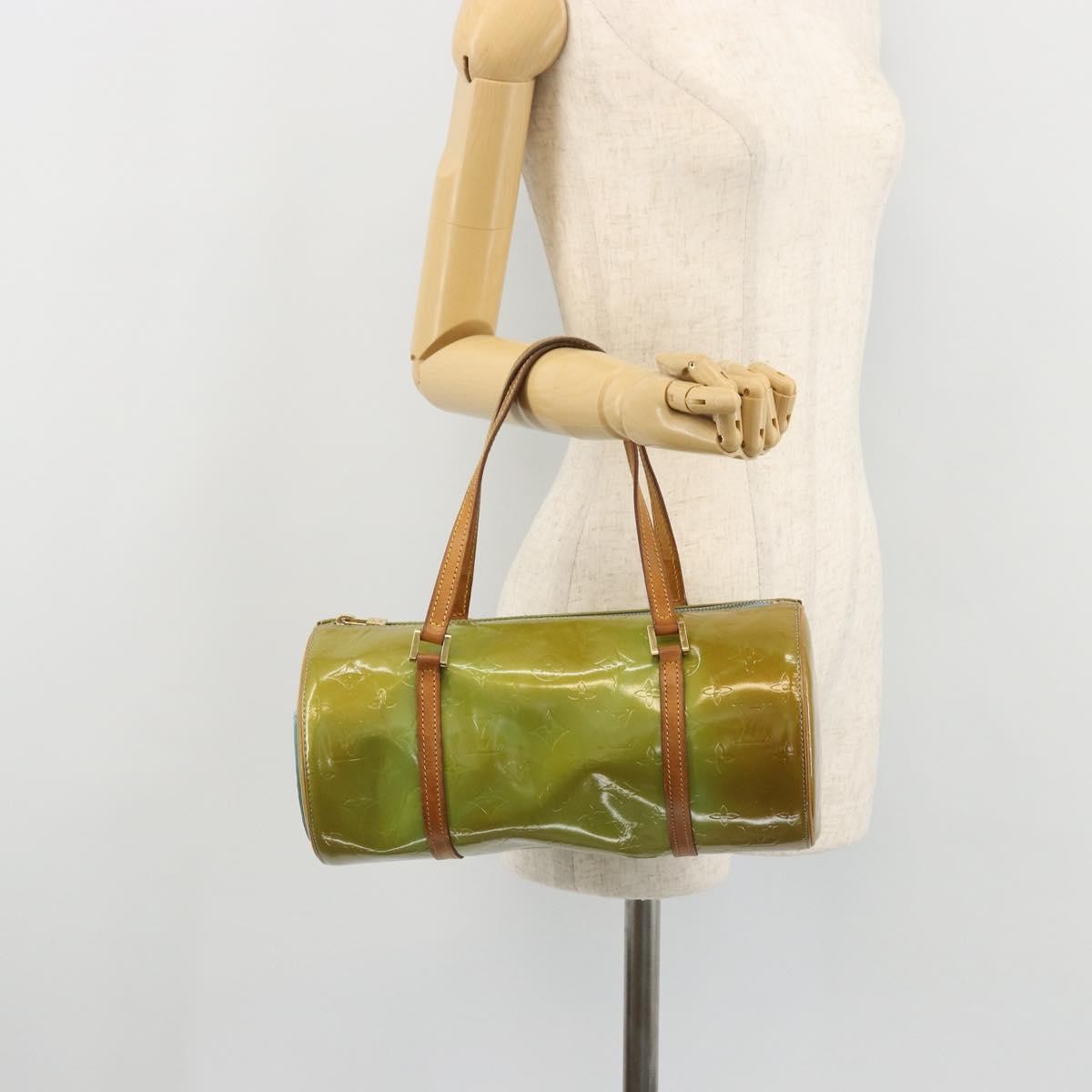 Louis Vuitton Bedford Handbag Monogram Vernis Green Patent_Leather Handbag (Pre-Owned)
