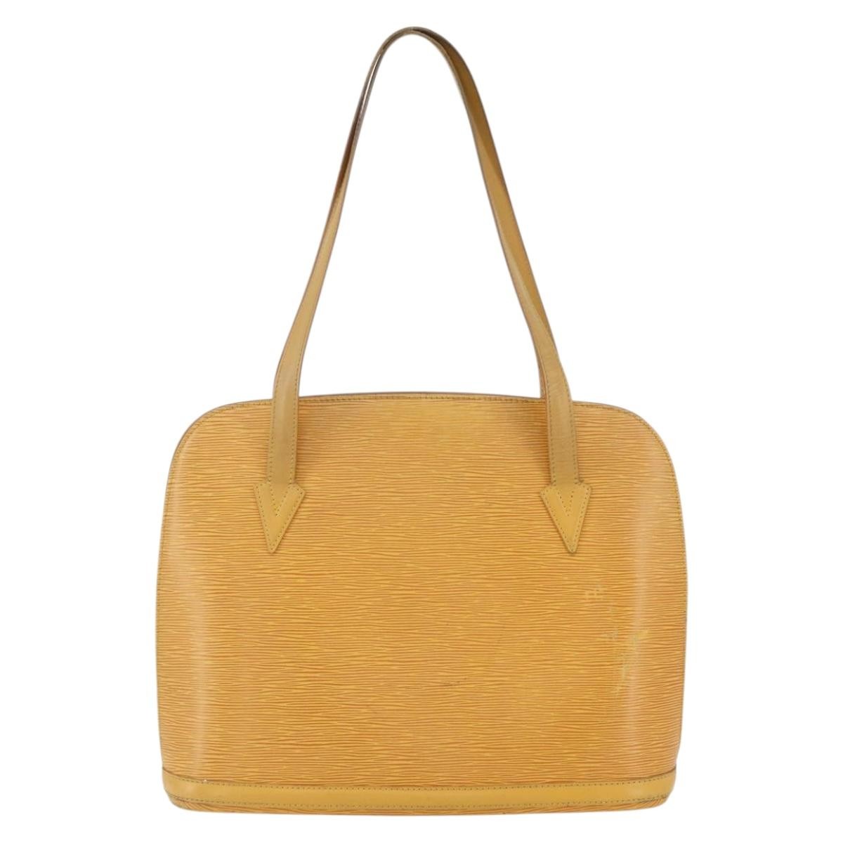 Louis Vuitton Lussac Handbag Epi Leather Yellow Leather Shoulder Bag Bag (Pre-Owned)